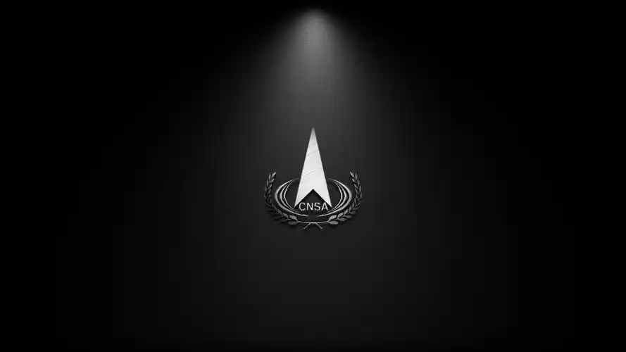 cnsa中国国家航天局logo金属质感4k分辨率壁纸