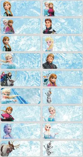 宝宝入园印名字贴小学生文具贴纸防水姓名贴冰雪奇缘女王爱莎elsa