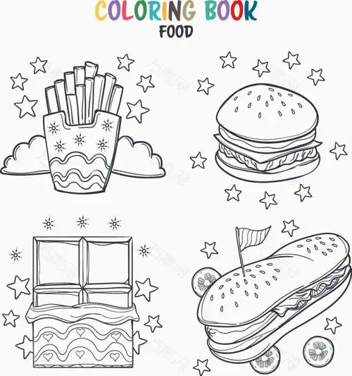 手绘汉堡