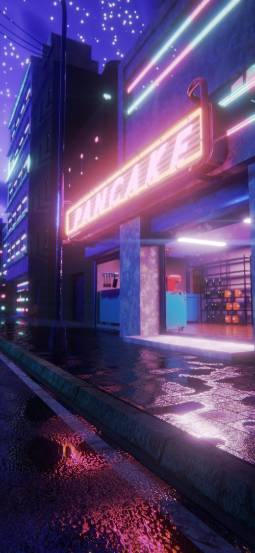 赛博朋克风格街道|三维|场景|霁行_原创作品-站酷zcool