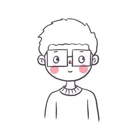 戴眼镜的男生头像简笔画