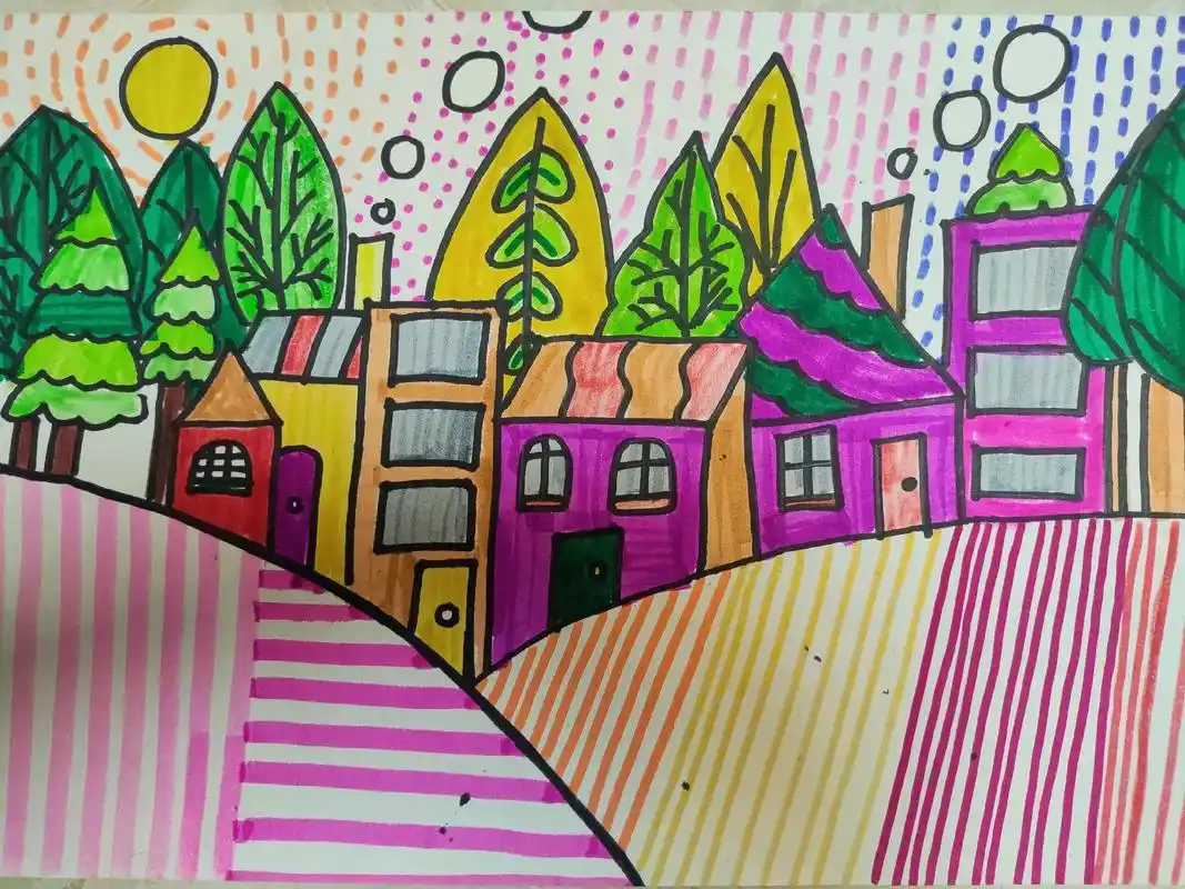 分享一下女儿画的美术作品封面是妈妈儿童绘画作品