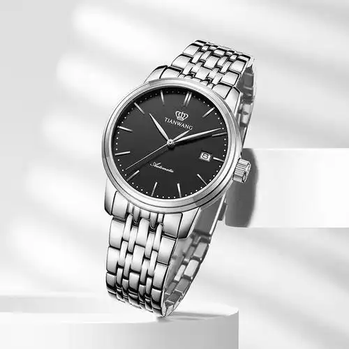 天王表机械表男表官方正品钢带商务休闲男士手表小表盘男表5934