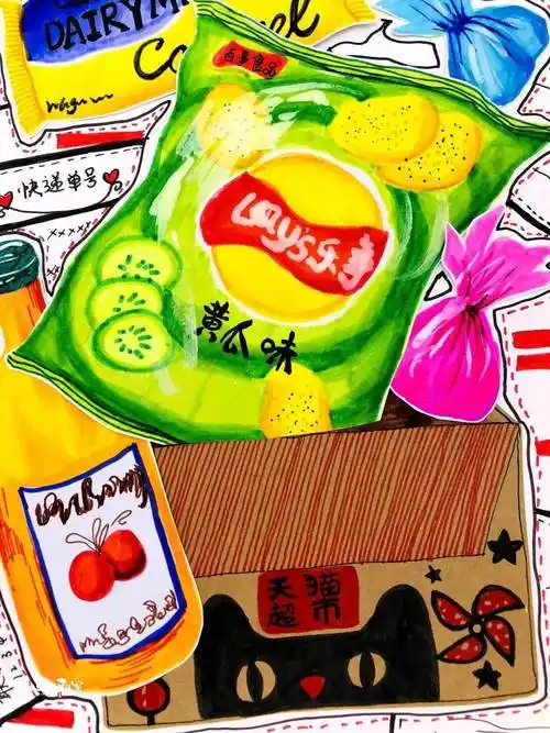 食物怎么画画零食100种简笔画