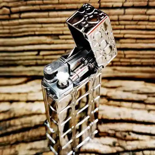 英国dunhill登喜路打火机经典长条窄机侧滑砂轮手工纯铜液压拉杆复古