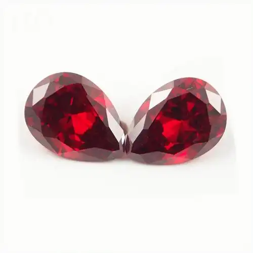 黄强宝石工厂直销彩色锆石人造石榴红蛋形宝石