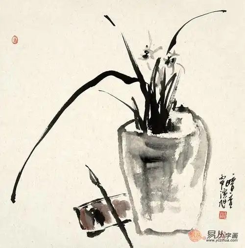 慈云寺禅画院住持演旭的写意兰花图《暗香》 作品来源:易从网