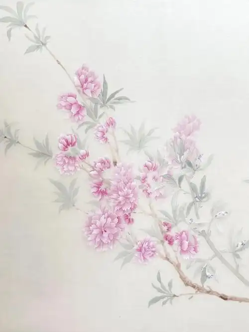 提染 穿枝干接近尾聲#工笔画  #工笔花鸟#没骨画#桃花