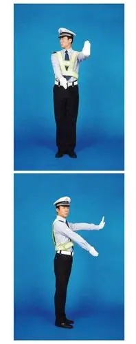 交警手势图解-右转弯信号