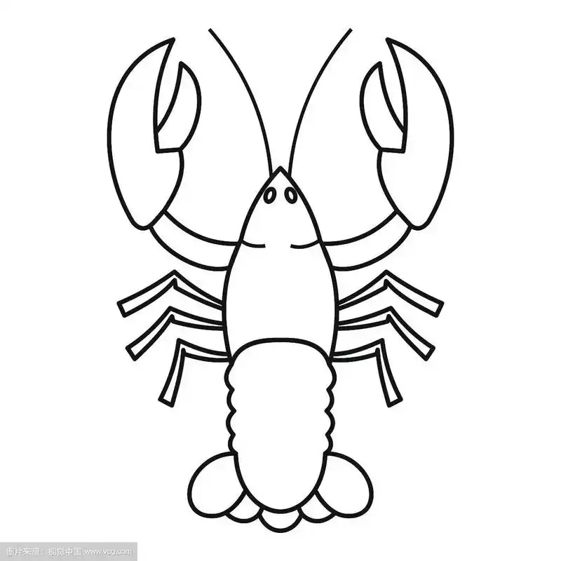 小龙虾图标轮廓风格