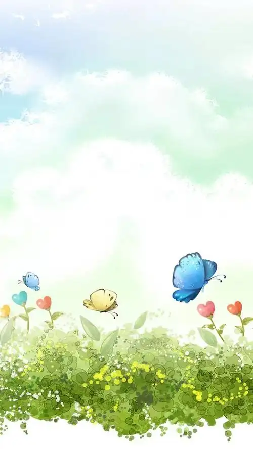 手绘春天大自然风景h5背景