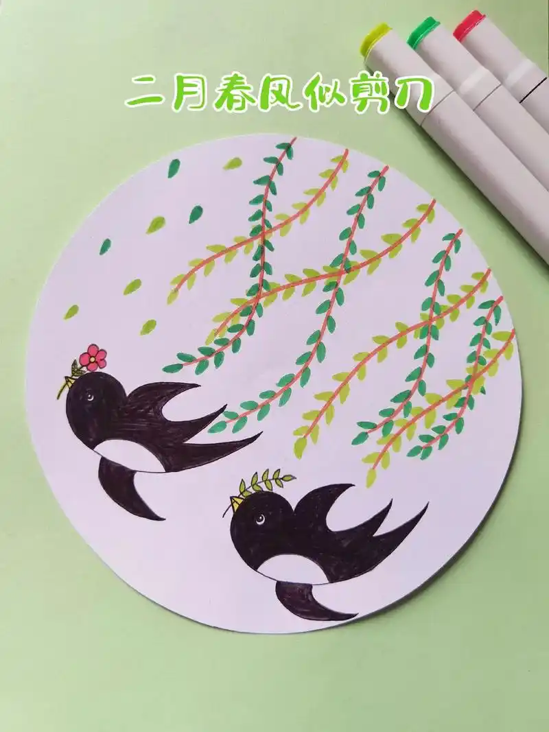 春回大地,万物复苏.画一幅春天的简笔画,二月春风 - 抖音