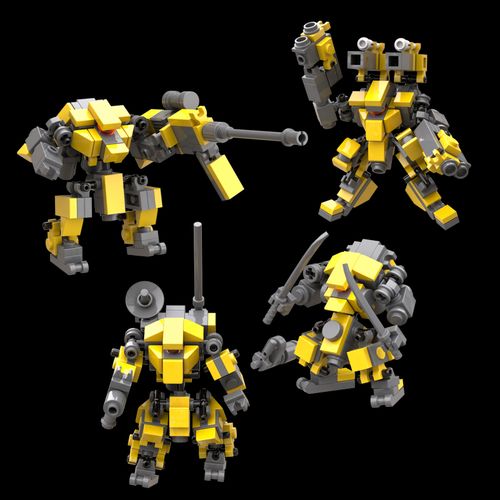 小型moc迷你机甲积木小队兼容乐高玩具创意拼搭组装益智玩具男孩