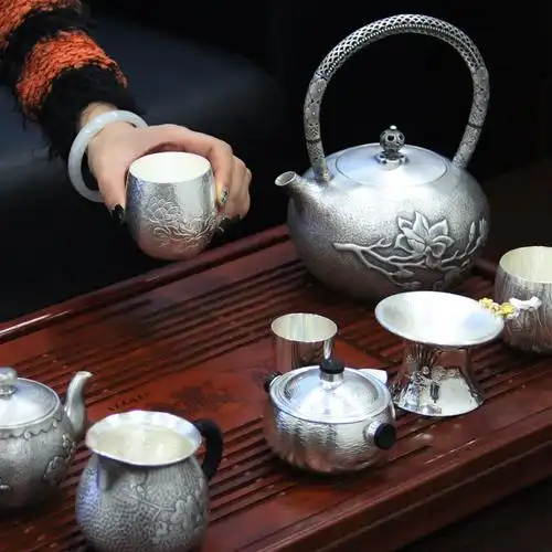 纯银功夫茶杯纯银杯茶杯999正品纯银手工茶杯银杯子酒杯茶具正品