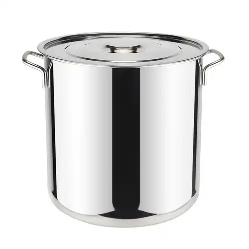 商用不锈钢桶带盖不锈钢汤桶大容量储水桶圆桶煮珍珠专用锅奶茶店