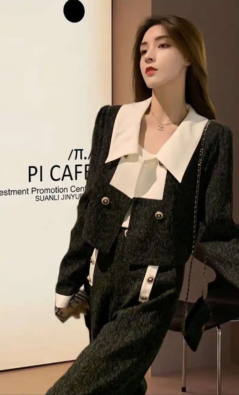 集美们:2024年新款小香风套装秋装女装时尚气质小个子穿搭休 - 抖音