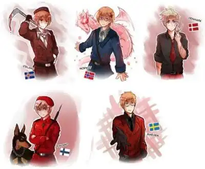 异色丹,异色典,异色冰,异色芬,异色诺 /黑塔利亚异色/aph异色/北欧组