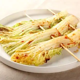 【时代烧烤】娃娃菜5串 北京户外烧烤食材 烤串半成品 烧烤食物