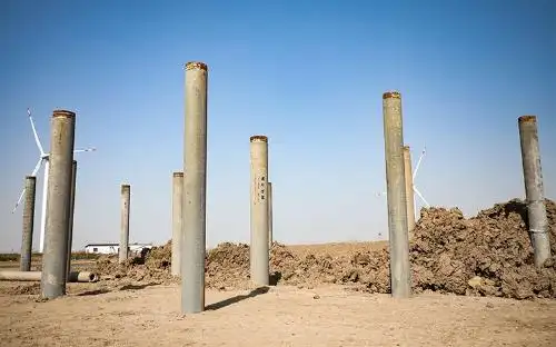 省沿海集团灌云洋桥200mwp"渔光一体"光伏发电项目试桩完成