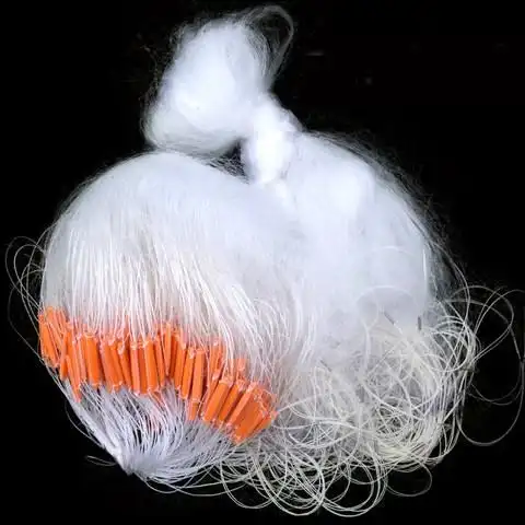 三层浮网沉网渔网粘网1指到6指三层1.5米高100长3指沉网加粗50米