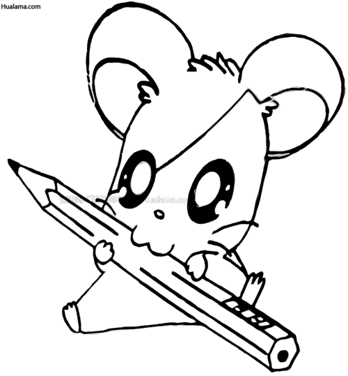 优羙酱anime动漫可爱表情行动黑白线稿 学习完记得交作业赢取画笔画纸