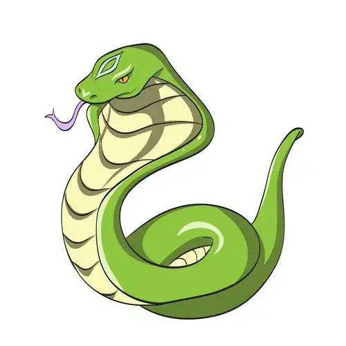 绿色,眼镜蛇,插画,蛇