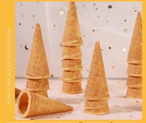 冰淇淋脆皮甜筒迷你小蛋筒蛋糕装饰脆筒家庭商用diy蛋卷100个