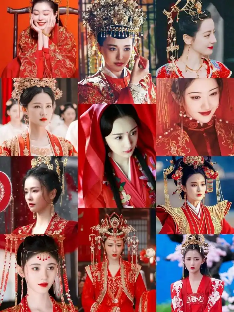 古装红色凤冠霞帔|哪位新娘惊艳了你 古装剧中少不了大婚场面,更少不