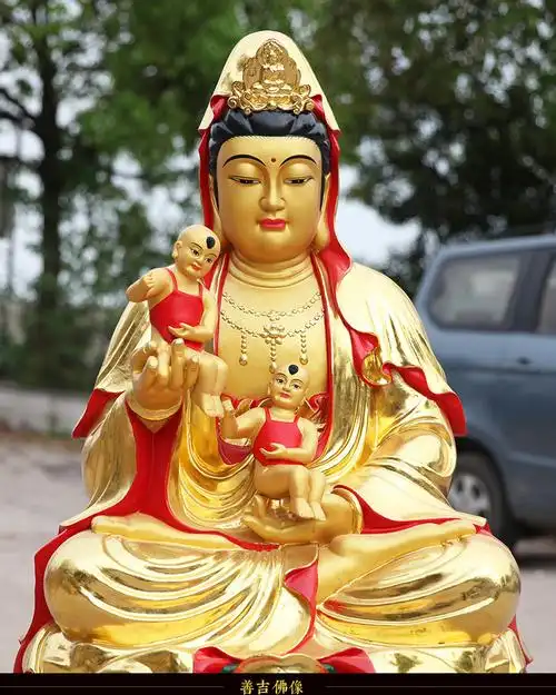 厂家批发树脂送子观音佛像摆件求子嗣观世音菩萨寺庙供奉佛具1米3