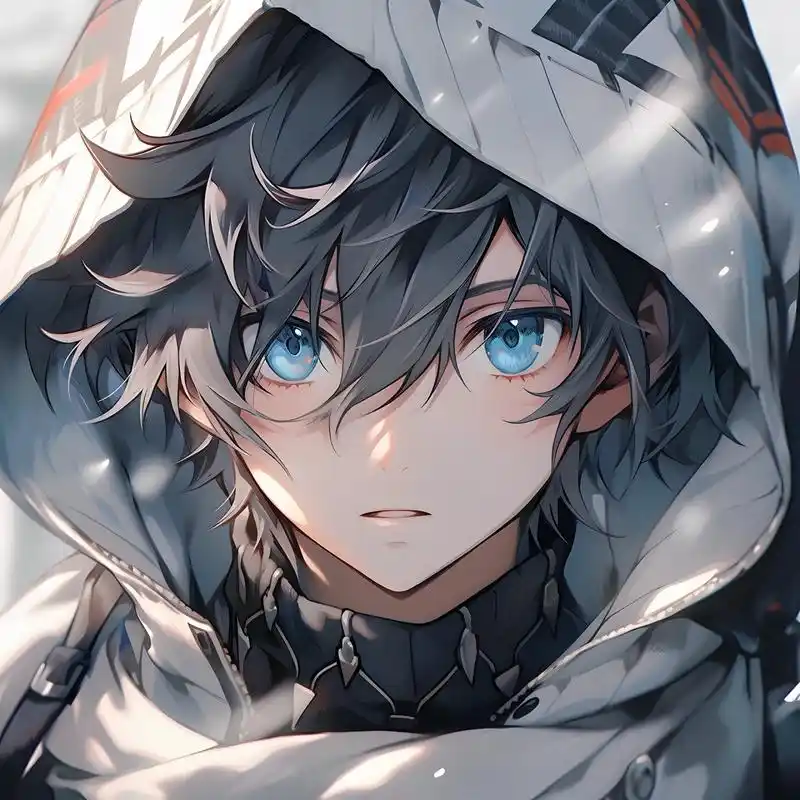 黑发蓝瞳动漫男主头像～难走就独行 留住心中小小的自己