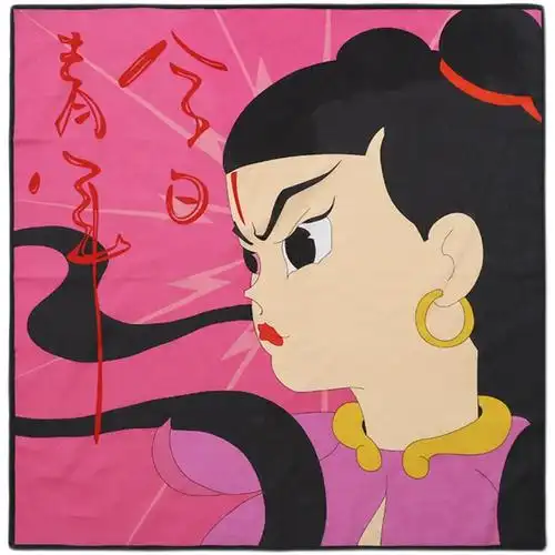 今日青年哪吒痛仰音乐节装饰遮面裹胸方巾diy围巾