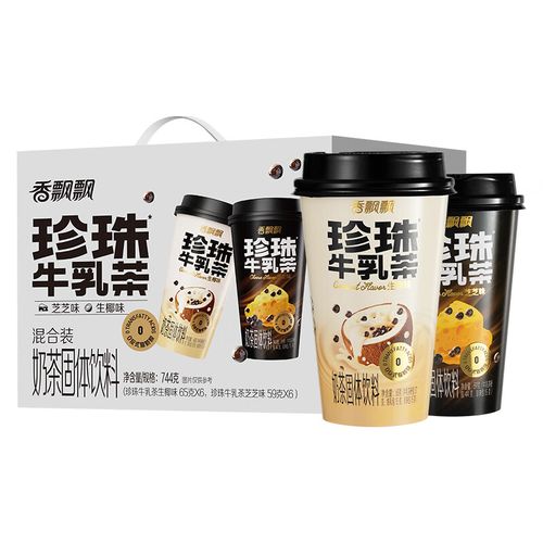 香飘飘牛乳茶芝芝生椰黑糖口味12杯6杯 【礼盒装】生椰味*6 芝芝味*6