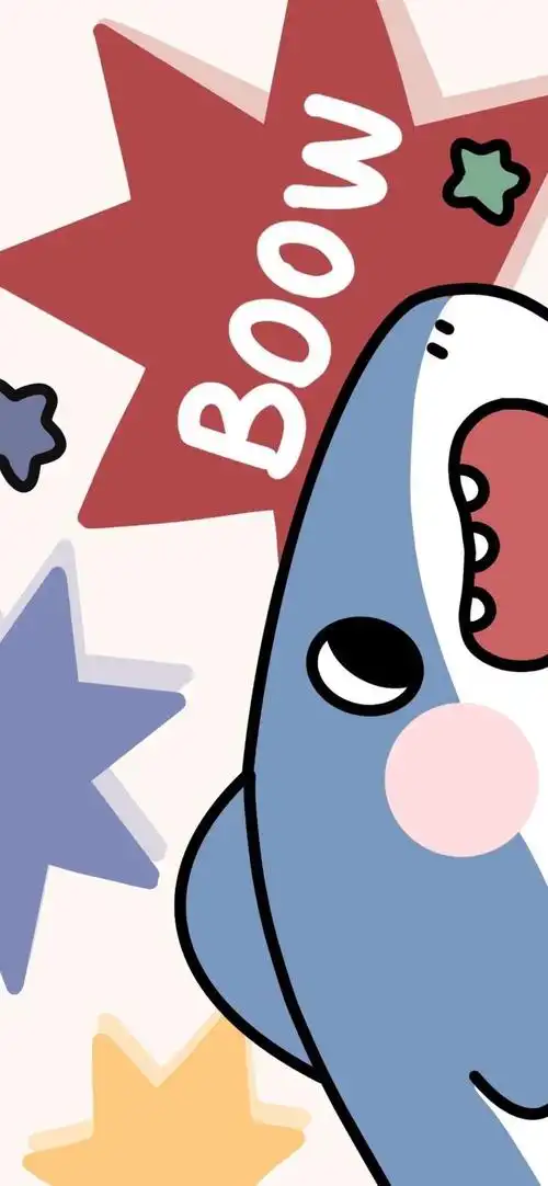 鲨鱼可爱壁纸_手机壁纸_动漫卡通手机壁纸_我要个性网