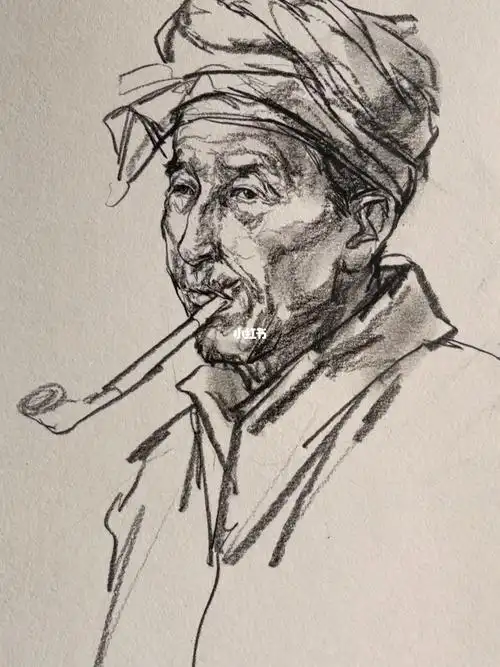 老人头部练习#美术生  #速写人物  #速写