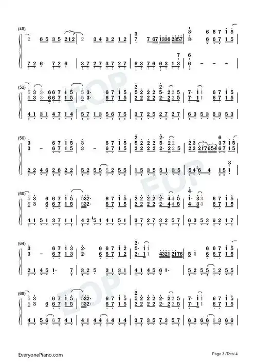 在夜里跳舞单依纯双手简谱预览3