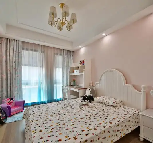 浪漫101平美式三居儿童房设计美图卧室床美式经典卧室设计图片赏析