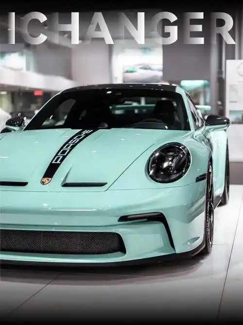 保时捷ichanger改色膜奶油薄荷绿,比蒂芙尼绿更浅更亮_兰迪_奶奶