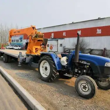 源头厂家直接供应农用平板拖车 拖拉机牵引平板车 拖拉机自备吊