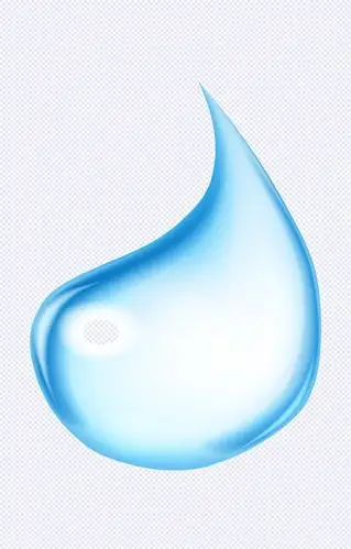 蓝色透明水滴png素材