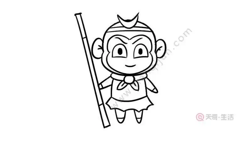 轻松齐天大圣孙悟空简笔画要最帅气的q版齐天大圣孙悟空简笔画画法