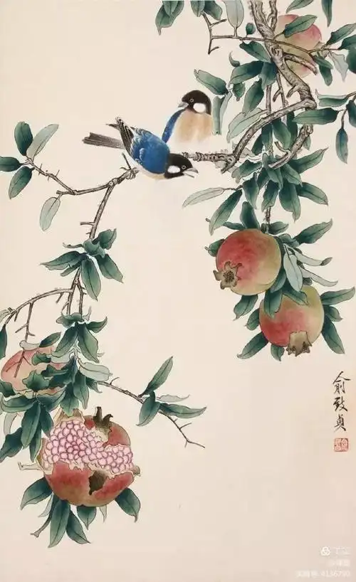 现代工笔画名人画