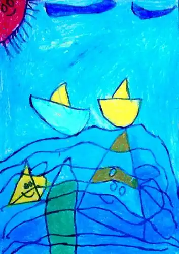 《大海》/少儿绘画作品/儿童画/网络美术馆_中国少儿美术教育网