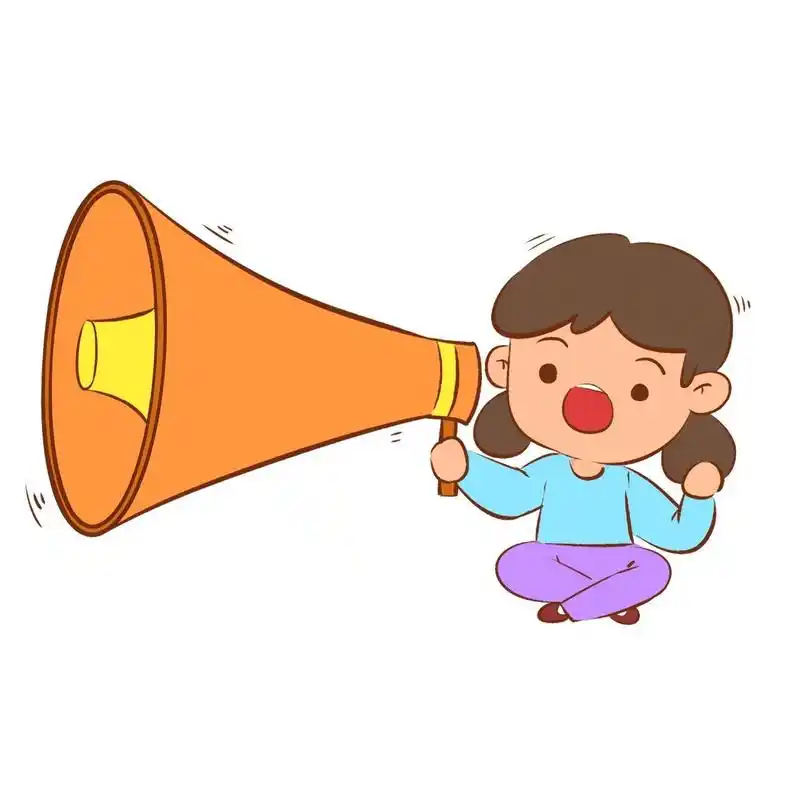 卡通小喇叭免扣素材 大家好!