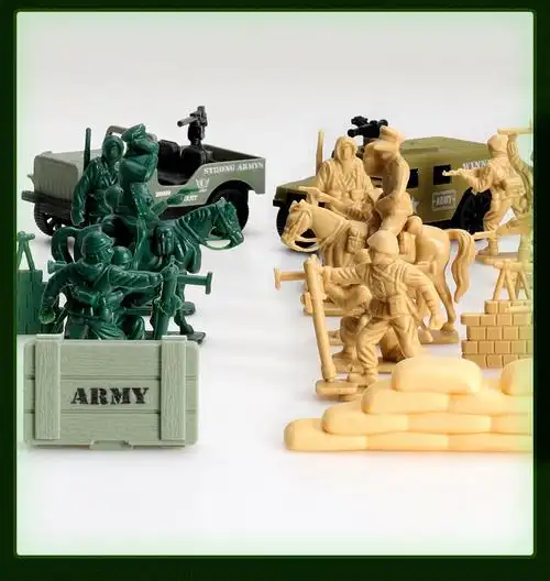 jeu新款二战军事行动兵人玩具打仗小人士兵军人沙盘场景桶装男生日