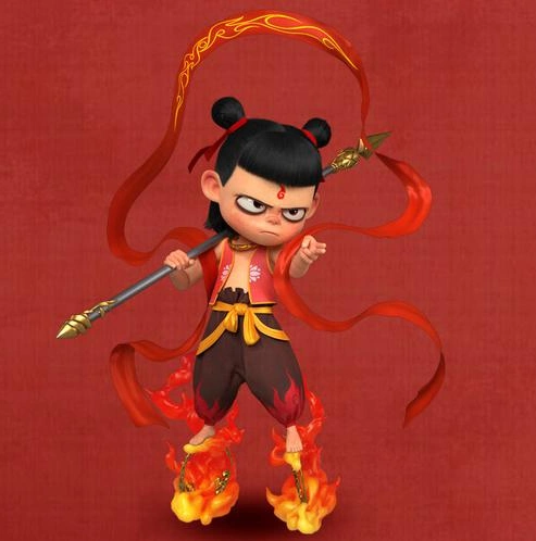 哪吒魔童的高清简笔画 简笔画图片大全-普车都