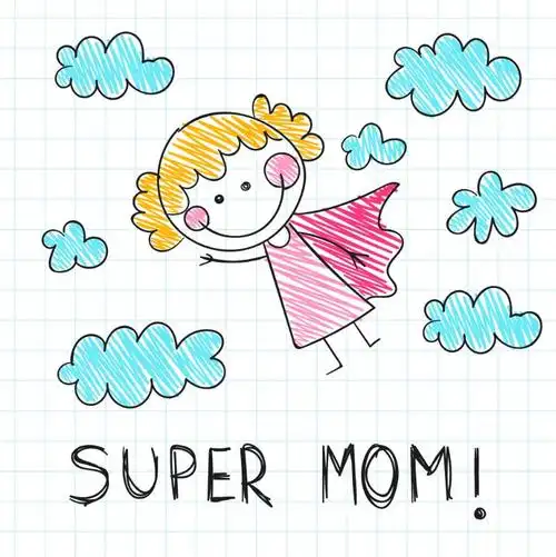 妈妈是超人简笔画