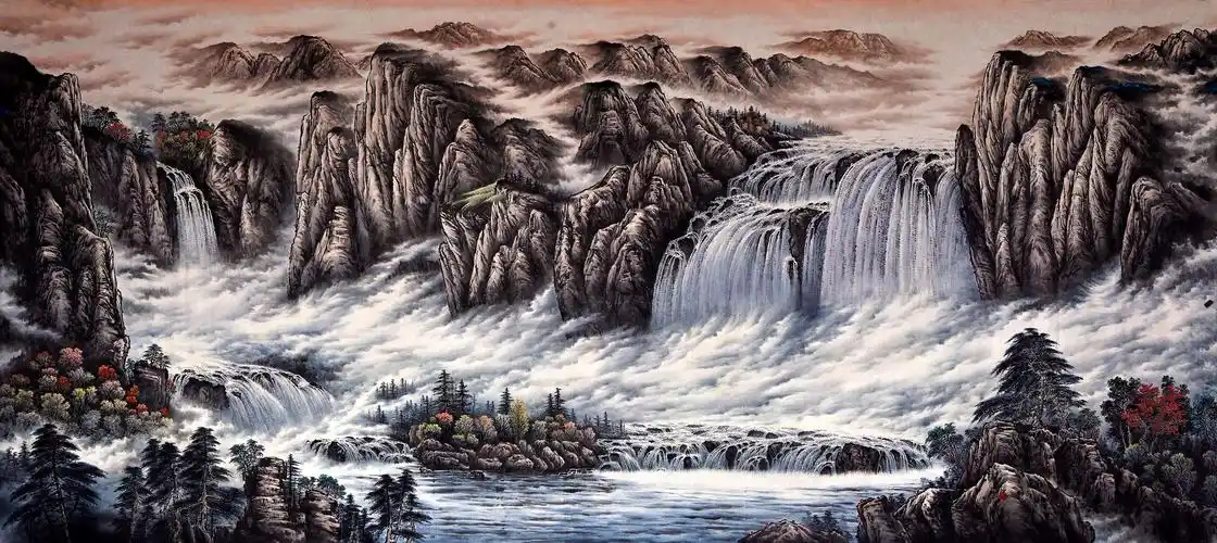 毕华5.5米巨幅山水画《江山多娇》