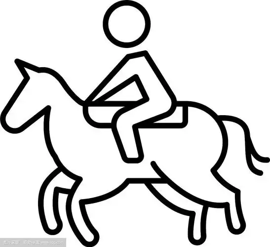 赢得骑马图标轮廓风格