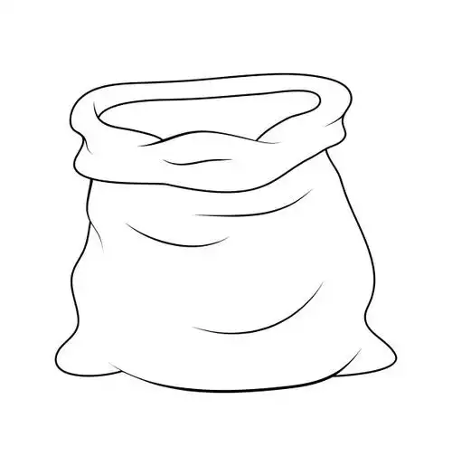 打开麻袋轮廓的圣诞和新年插图图片