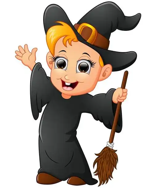 矢量万圣节小巫婆